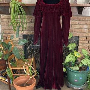 The Pyramid Collection Deep Burgundy Velvet Long Sleeve Dress